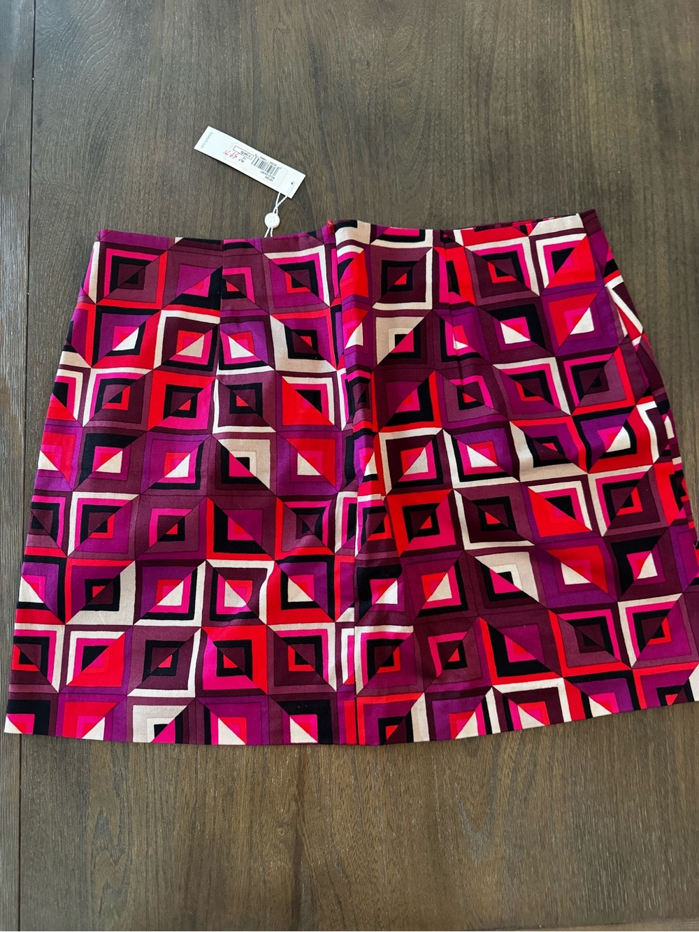 Trina Turk Geometric Mini Skirt in Magenta, Red & Pink